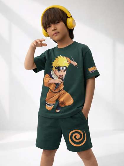 Nap Chief Kids
                        Unisex Naruto Shinobi Mode Printed T-shirt with
                        Shorts