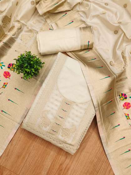 Mitera Embroidered
                        Unstitched Dress Material