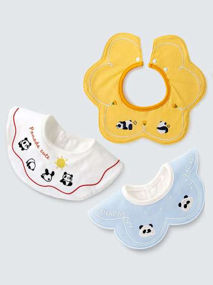 Little Surprise Box Pack
                    Of 3 Panda Print Premium Adjustable Bibs Set