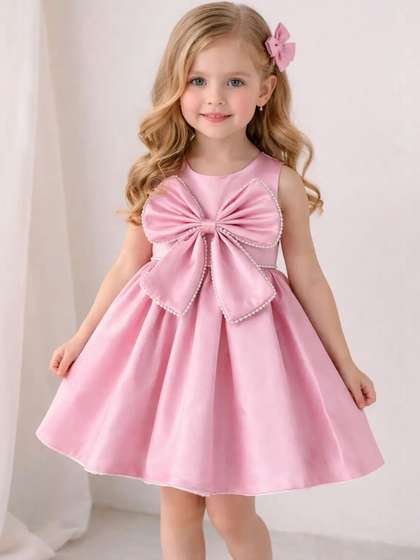 Pixel Punk Infant Girls
                    Self Design Silk Fit & Flare Maxi Dress