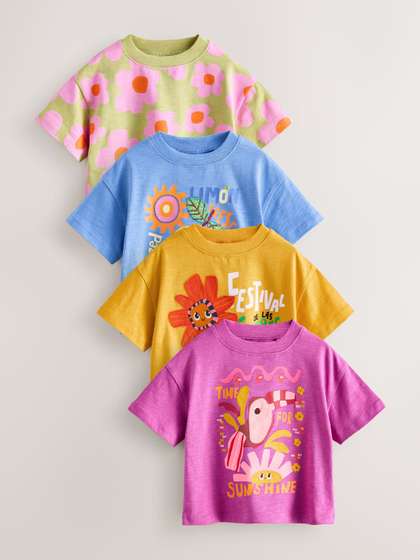 NEXT Girls Pack Of 4
                    Printed T-shirt