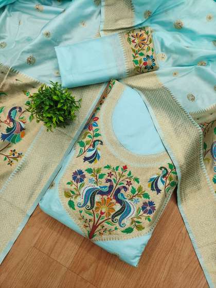 Mitera Embroidered
                          Unstitched Dress Material