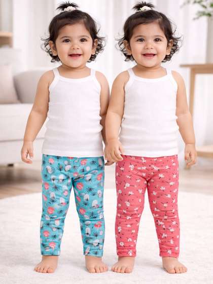 Bodycare Kids Pack of 2
                    Printed Cotton Stretchable Comfortable Ankle Length
                    Legging