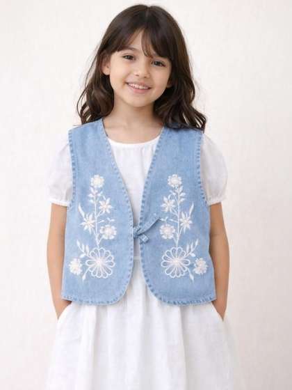 ZIP ZAP ZOOP Girls
                      Floral Lightweight Outdoor Open Front Jacket