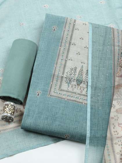 Meena Bazaar
                          Printed Linen Unstitched Dress Material