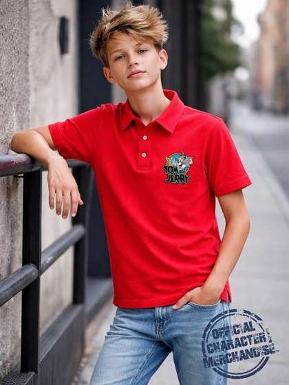 YK X Minute Mirth Boys
                    Tom & Jerry Printed Cotton T-Shirt
