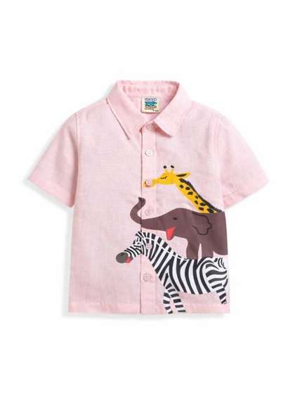 ZIP ZAP ZOOP Boys Modern
                    Animal Knitted Party Shirt