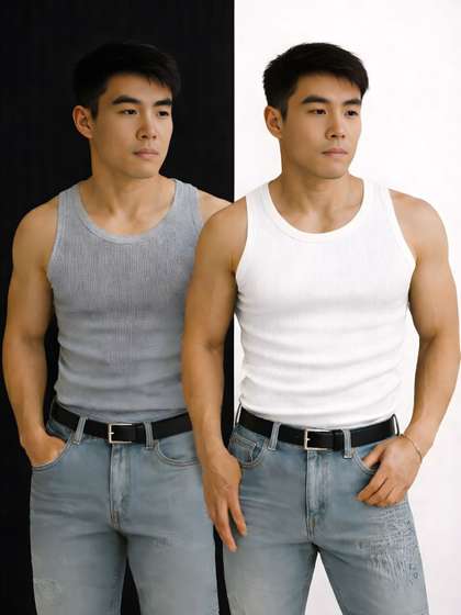 ROCKWELL Pack of 2
                          Cotton Innerwear Vests