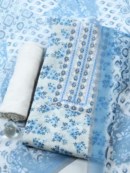 Meena Bazaar Printed
                      Linen Unstitched Dress Material