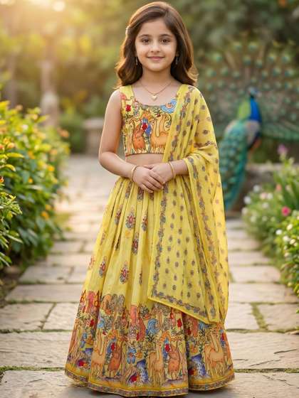 KALINI Girls Printed
                      Ready to Wear Lehenga & Blouse With Dupatta