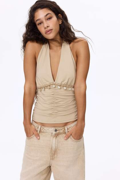 H&M Embellished
                        Halterneck Top