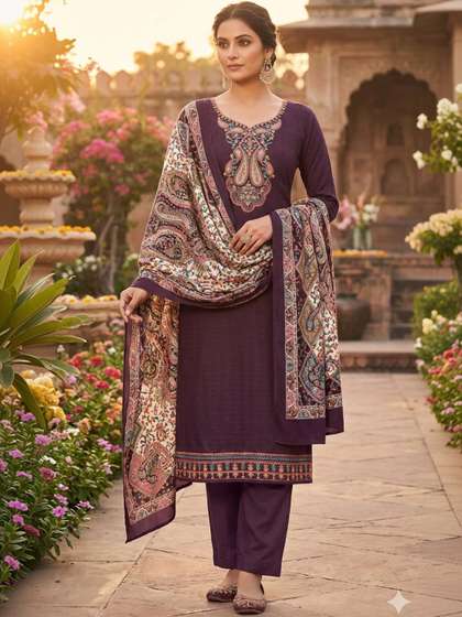 Rosaniya Embroidered
                        Unstitched Dress Material