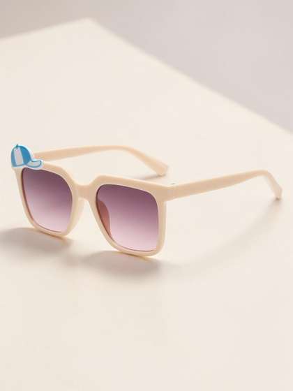 Stoln Unisex Kids Brown
                    Lens & Gold-Toned Square Sunglasses