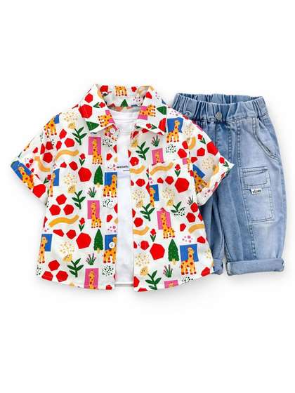 YK Boys Printed Casual
                      Shirt