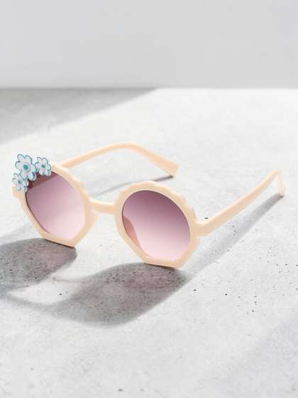 Stoln Girls Brown Lens
                    & Gold-Toned Round Sunglasses