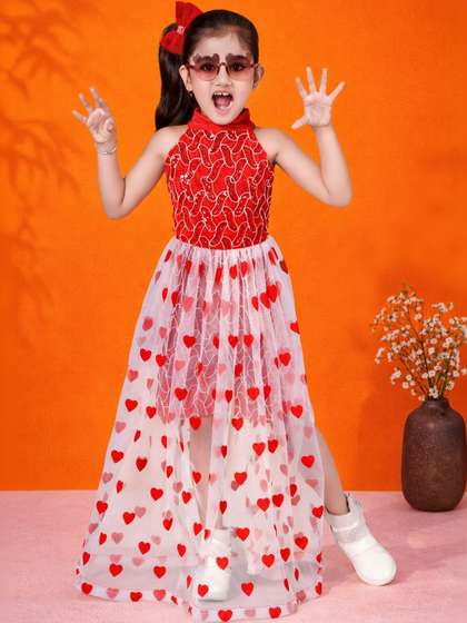 BAESD Girls High Neck
                    Velvet Maxi Dress