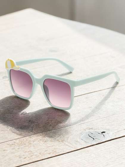 Stoln Unisex Kids Brown
                    Lens & Blue Square Sunglasses with
