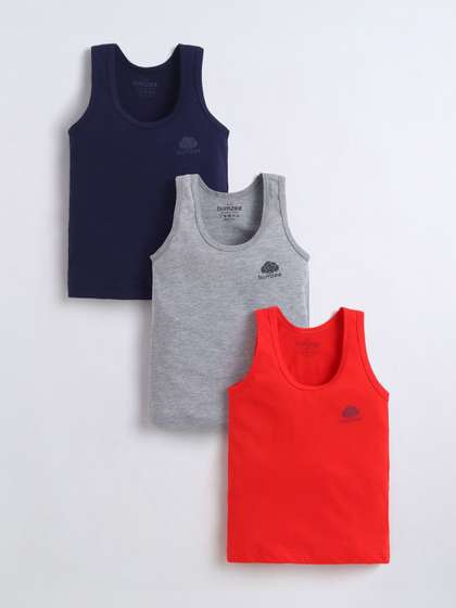 BUMZEE Boys Pack of 3
                      Cotton Blend Undershirt