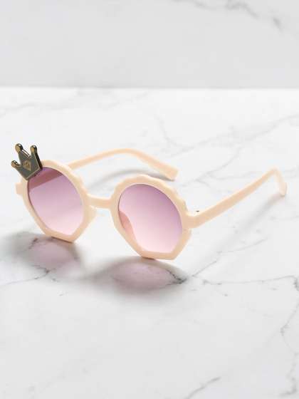 Stoln Girls Brown Lens
                    & Gold-Toned Round Sunglasses with UV Protected
                    Lens
