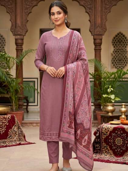 Rosaniya Embroidered
                        Pure Cotton Unstitched Dress Material