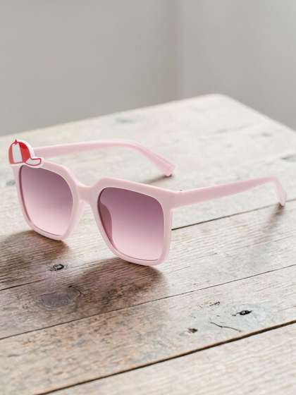 Stoln Unisex Kids Brown
                    Lens & Purple Square Sunglasses with