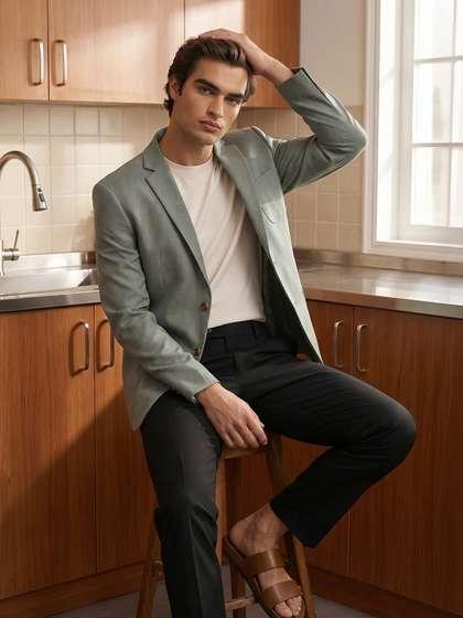Mr Bowerbird Regular
                      Fit Notched Lapel Collar Formal Blazer