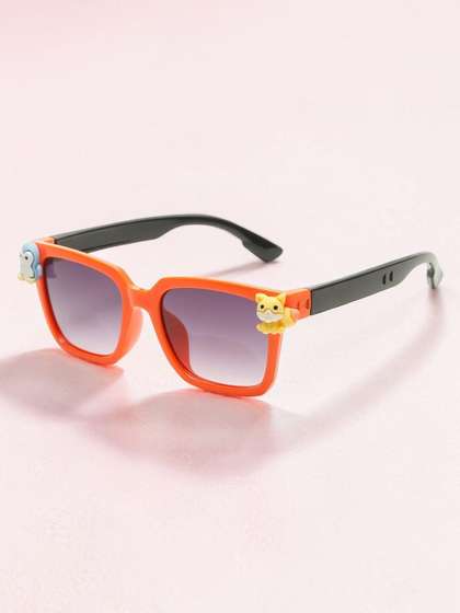 Stoln Unisex Kids
                      Black Lens & Orange Square Sunglasses with