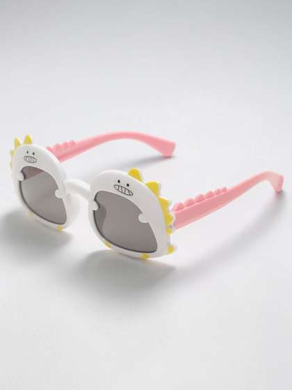 Stoln Unisex Kids Black
                    Lens & White Round Sunglasses