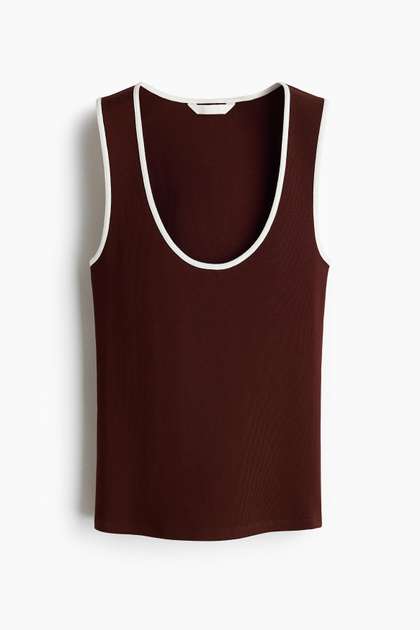 H&M Ribbed
                        Cotton Vest Top