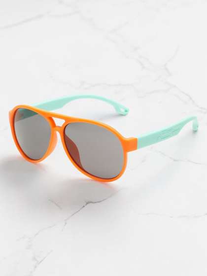 Stoln Unisex Kids Black
                    Lens & Orange Wayfarer Sunglasses with