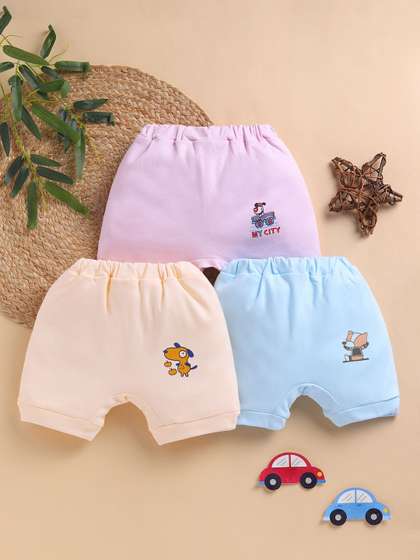 Unfab Girls Pack of 3
                    Printed Assorted Cotton Basic Briefs