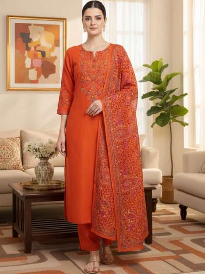 Rosaniya Embroidered
                        Unstitched Dress Material