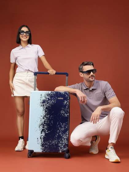 Red Tape Printed
                        Hard-Sided Water-Resistant Large Trolley Bag