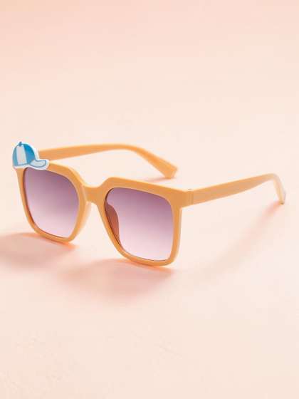 Stoln Unisex Kids Brown
                    Lens & Orange Square Sunglasses with UV
                    Protected Lens