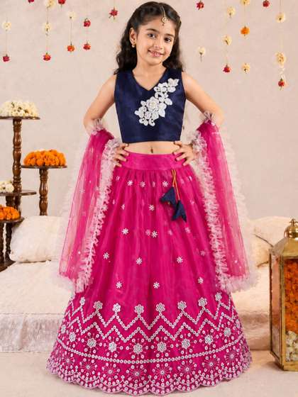 Sainur creation Girls
                    Embellished Sequinned Ready to Wear Lehenga &
                    Blouse With Dupatta