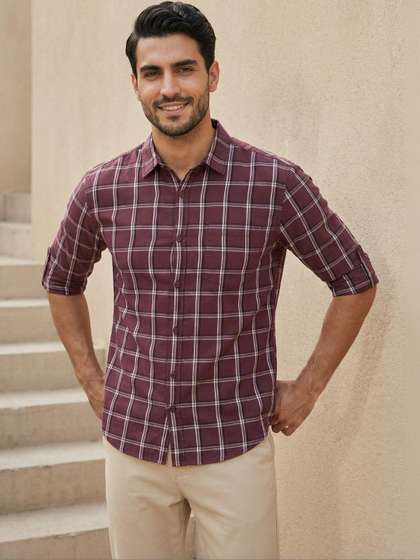 BAESD Men Classic
                          Tartan Checks Checked Casual Shirt