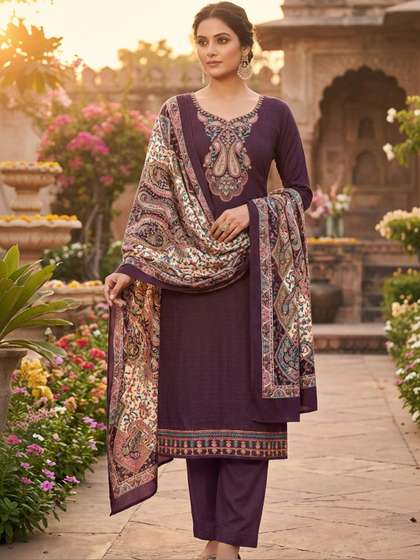 Rosaniya Embroidered
                        Unstitched Dress Material