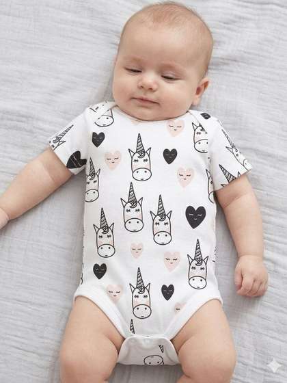 berrytree Infants
                    Printed Round Neck Bodysuit