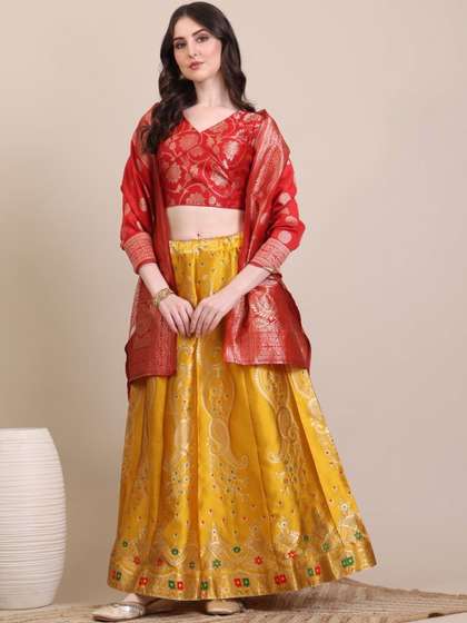 Renvaani Fashion
                          Embellished Semi-Stitched Lehenga & Blouse
                          With Dupatta