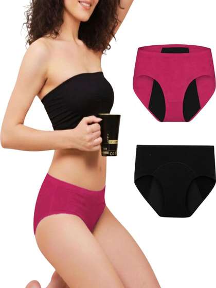 Smileai Fashion
                        Women Pack of 2 Leak-Proof Cotton Period Briefs
