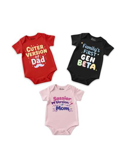 karmikh clothing &
                    lifestyle Infants Pack Of 3 Printed Cotton Bodysuit