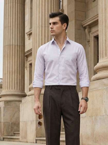 INVICTUS Urban Slim
                        Fit Micro Checked Formal Shirt