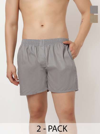WYSE Pack Of 2
                          Pure Cotton Mid-Rise Boxers