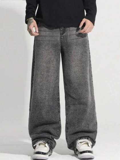 Kotty Men Wide Leg
                          Low-Rise Light Fade Stretchable Jeans