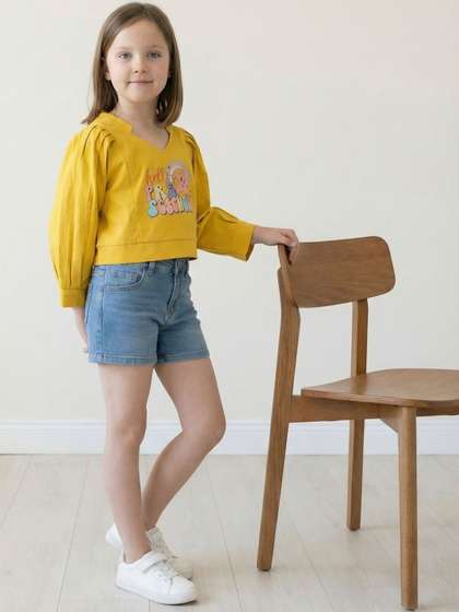 YK Printed V-Neck Tops