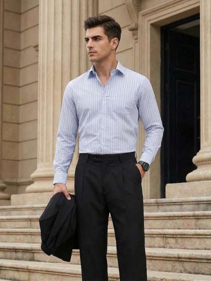 INVICTUS Urban
                          Slim Fit Striped Formal Shirt