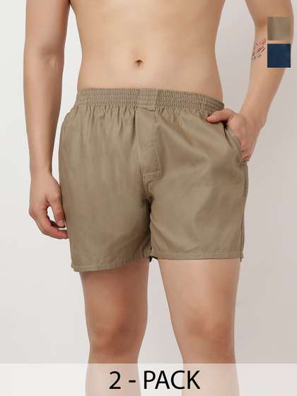 WYSE Pack Of 2
                        Cotton Mid-Rise Boxers