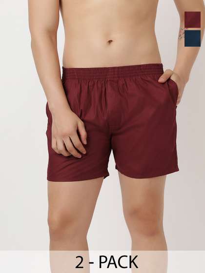 WYSE Pack Of 2
                        Cotton Mid-Rise Boxers