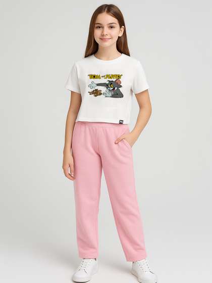 YK X Minute Mirth Girls
                    Printed Round Neck Clothing Set