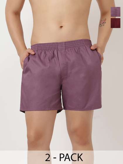 WYSE Pack Of 2
                          Pure Cotton Mid-Rise Boxers
